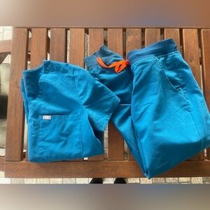 Figs scrubs Joggers with Orange Accent size small